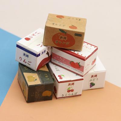 1:12 Miniature Simulation Mini Fruit Carton Model Supermarket Scene Food Toy Doll House Play House Ornament