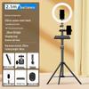 Dual Phone Streaming Stand with Multi-Camera Selfie Gadget and Fill Light for Douyin