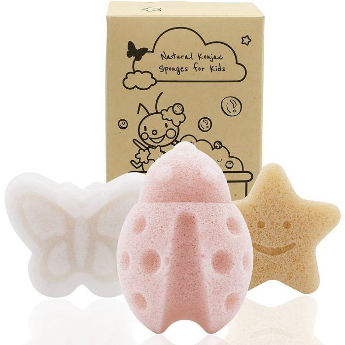 MyHomeBody Eponge De Bain Konjac Pour Bebe, Eponges De Bain Naturelles Aux Formes Mignonnes Pour Les Nourrissons Et Les Tout-petits,