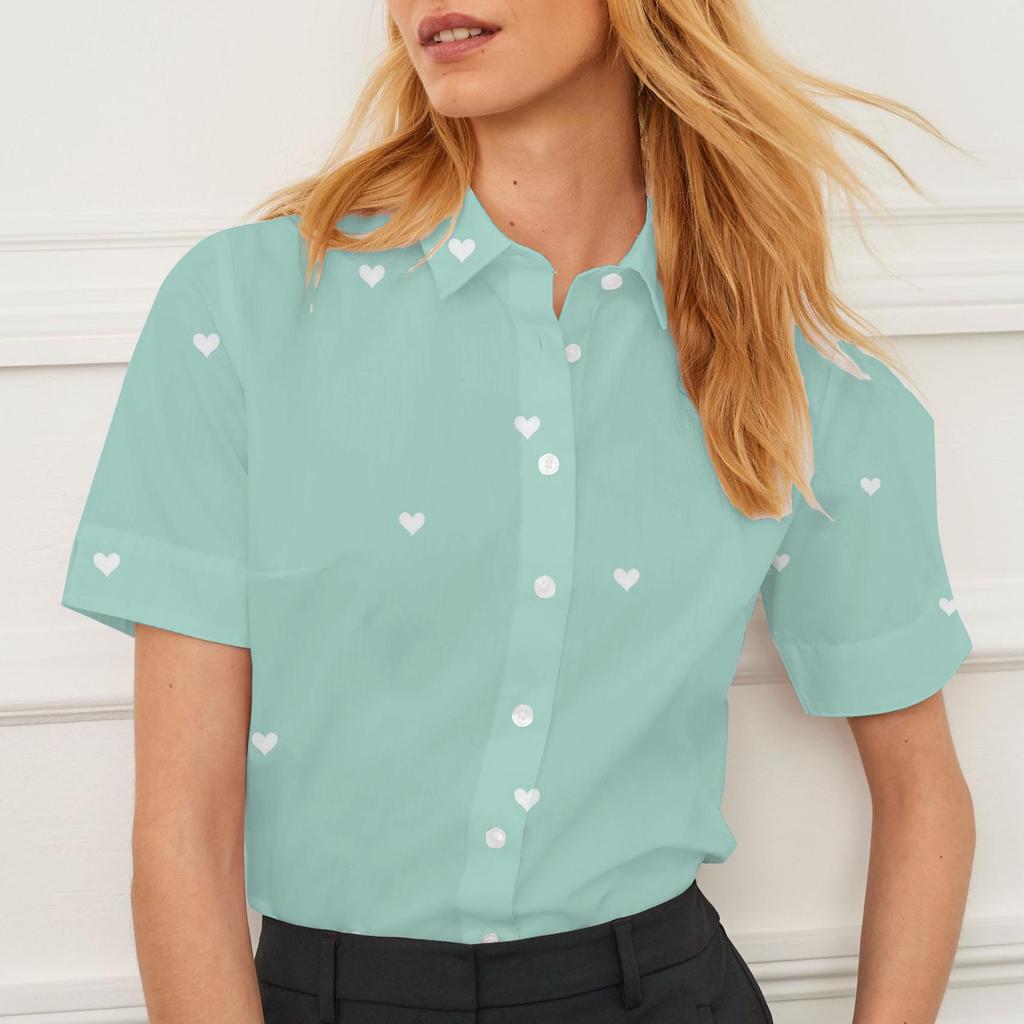Summer Lapel Women's Floral Pattern Design Personality Fashion Casual Versatile Breathable Tops