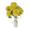 9 Heads Anna Rose Artificial Flower Silk Petals Green Leaves Simulation Rose Flower Floral Arrangement Photo Props Faux Flower