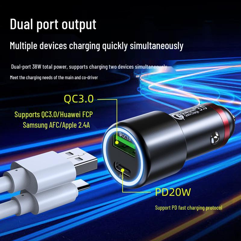 Fast Charging USB Car Charger for Apple, Huawei, Xiaomi