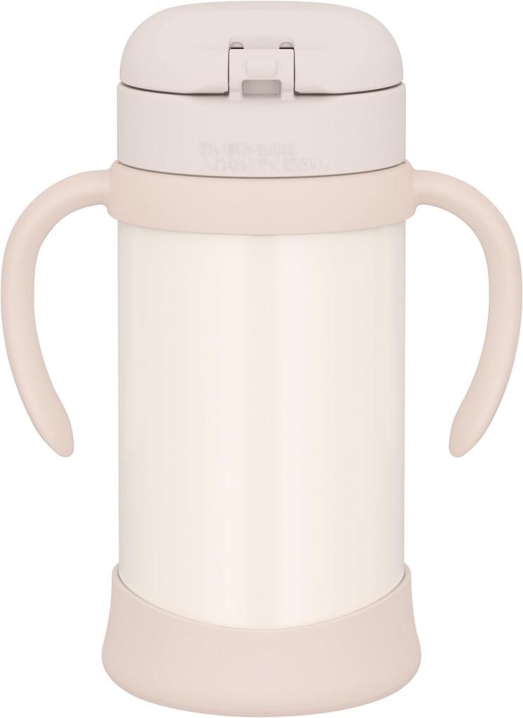 Termos Próżniowy Kubek ze Słomką dla Dziecka BE, 350 ml, Beżowy, Izolowany, FJT-350