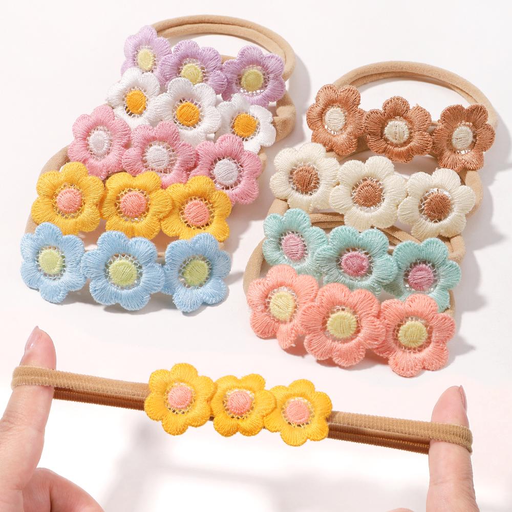 Cute Flowers Headband for Baby Girls Elastic Soft Newborns Butterfly Bows Hair Band Infant Hair Accessories