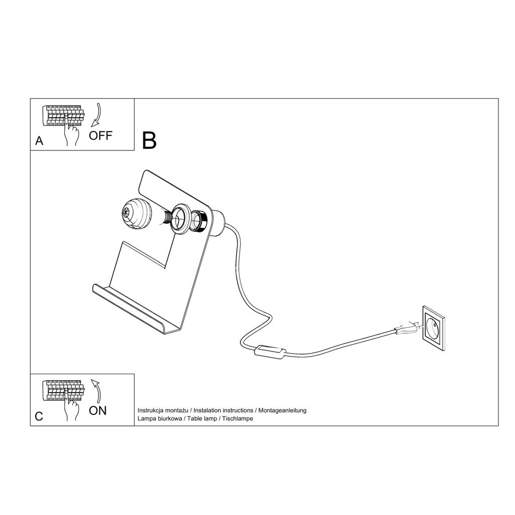 Lampa Biurkowa Incline 1 E27 Biały Sollux Sl.0668