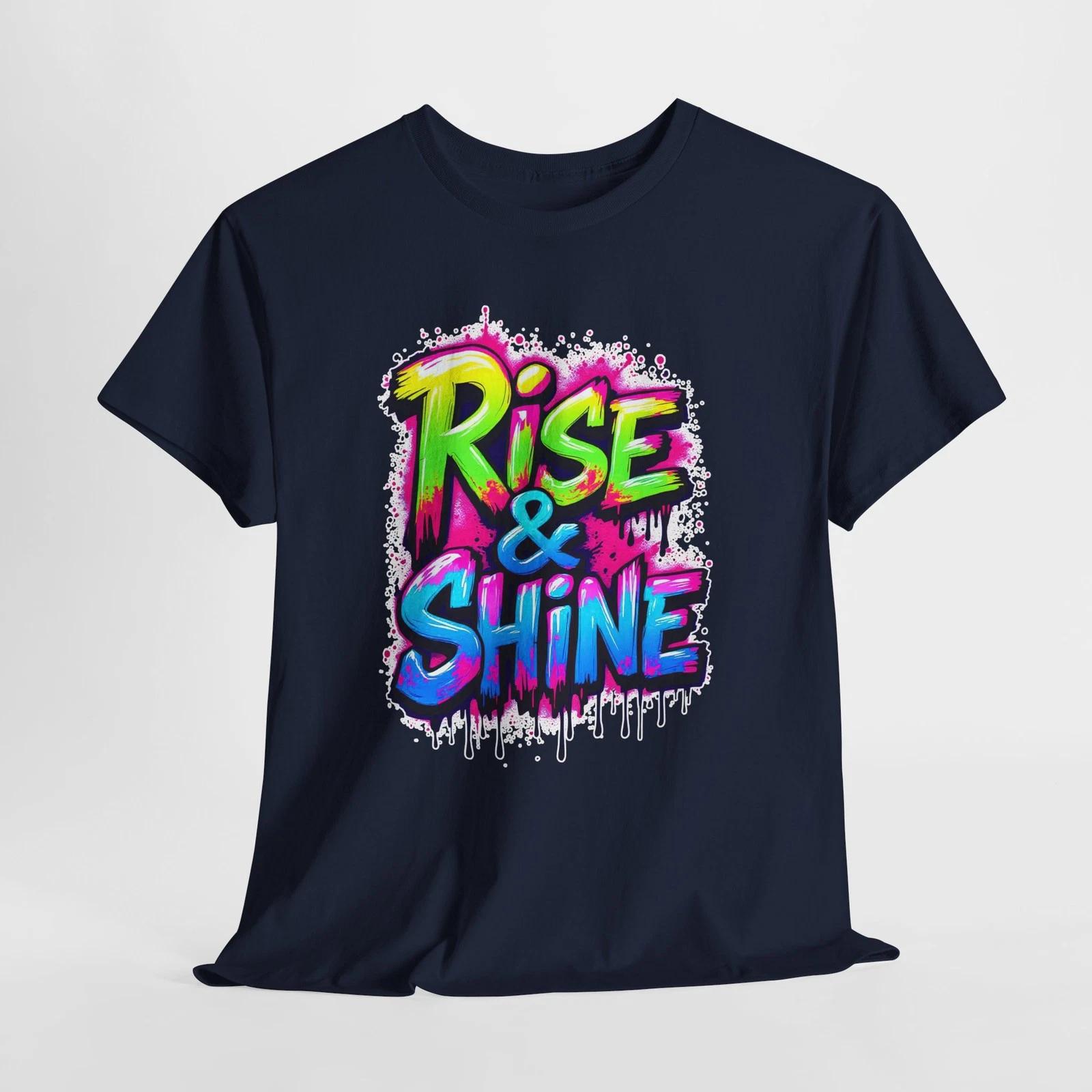 Rise & Shine Graffiti T-Shirt | Colorful Drip Street Art 3XL