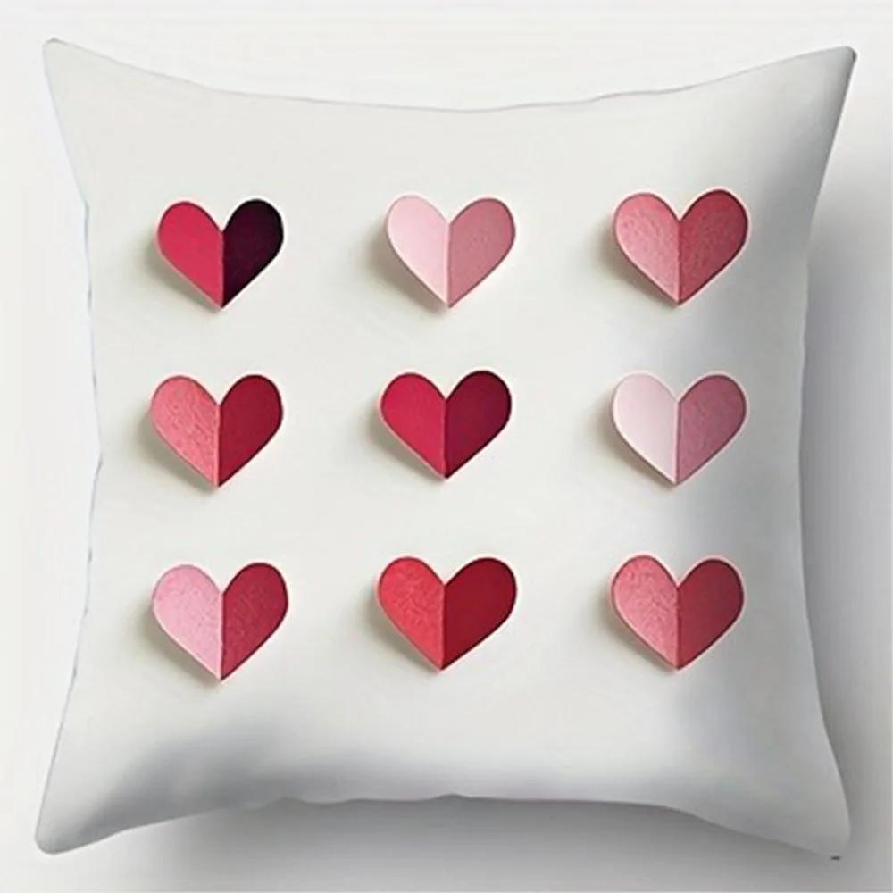 Love Theme Creative Pattern Home Decor Pillowcase Living Room Sofa Polyester Cushion Cover with Zipper
