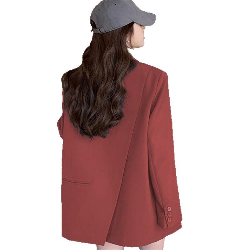 Women's Gray Petite Korean-Style Suit Jacket - Spring/Autumn 2025 Casual High-End Design