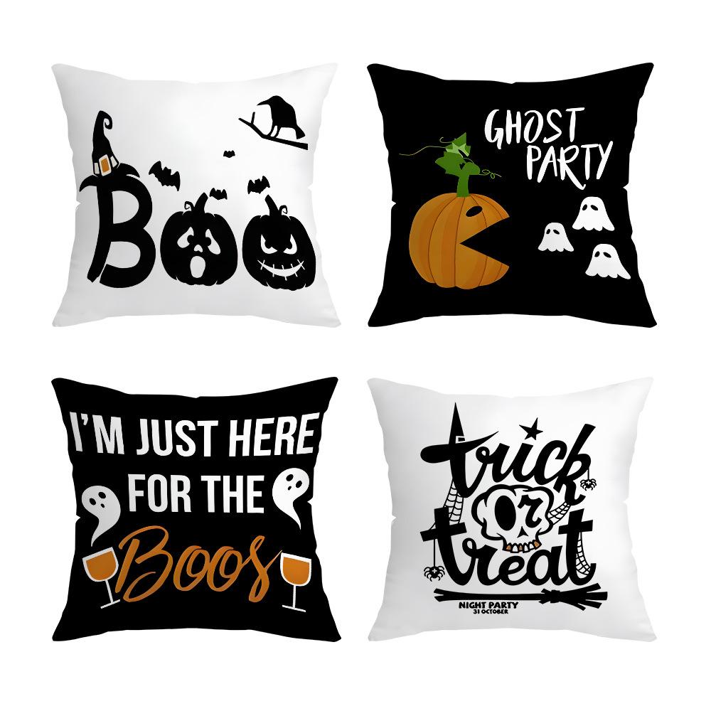 Halloween Creative Home Decoration Cushion Pillow Cover Funny Ghost Pumpkin Pillow Cover