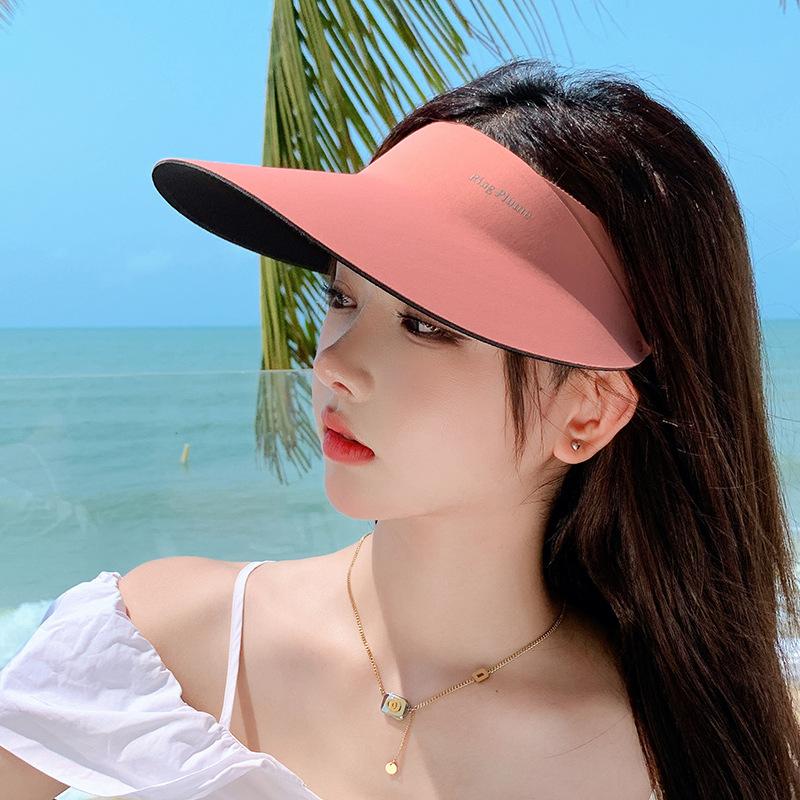 Senseless integrated sun hat women's 2025 new seamless sun protection hat UV protection empty top foldable sun hat