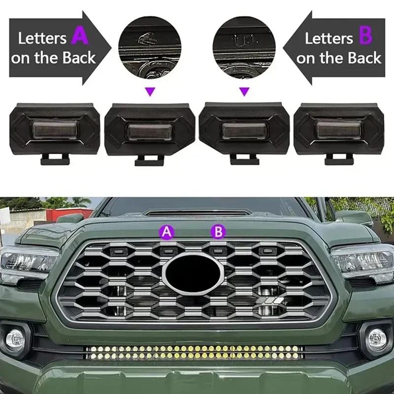 4 in1 Grille Lights For Toyota Tacoma 2020 2021 Car LED Strobe Light Warning Daytime Running Lamp For Tacoma DRL Amber Lights