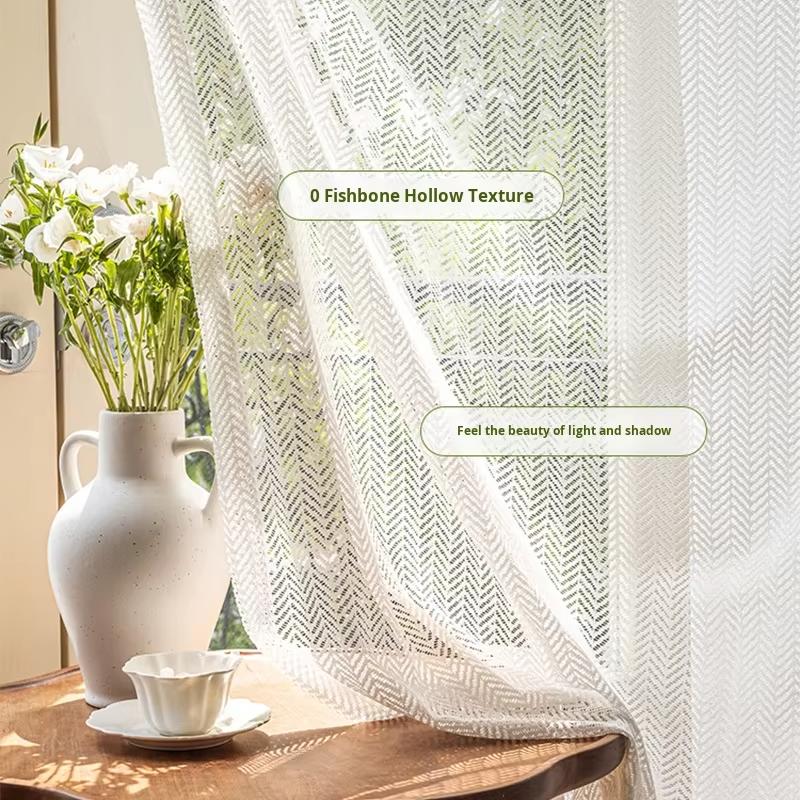 New Arrival Balloon Chiffon White Sheer Tulle Voile Luxury Curtains 100% Polyester Geometric Pattern Modern Shading Living