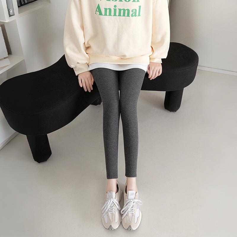 

Plus Velvet Ribbed Cotton Stripe Leggings: Warm Nine-Point Sport Tights L (140-160 lbs) темно-сірий
