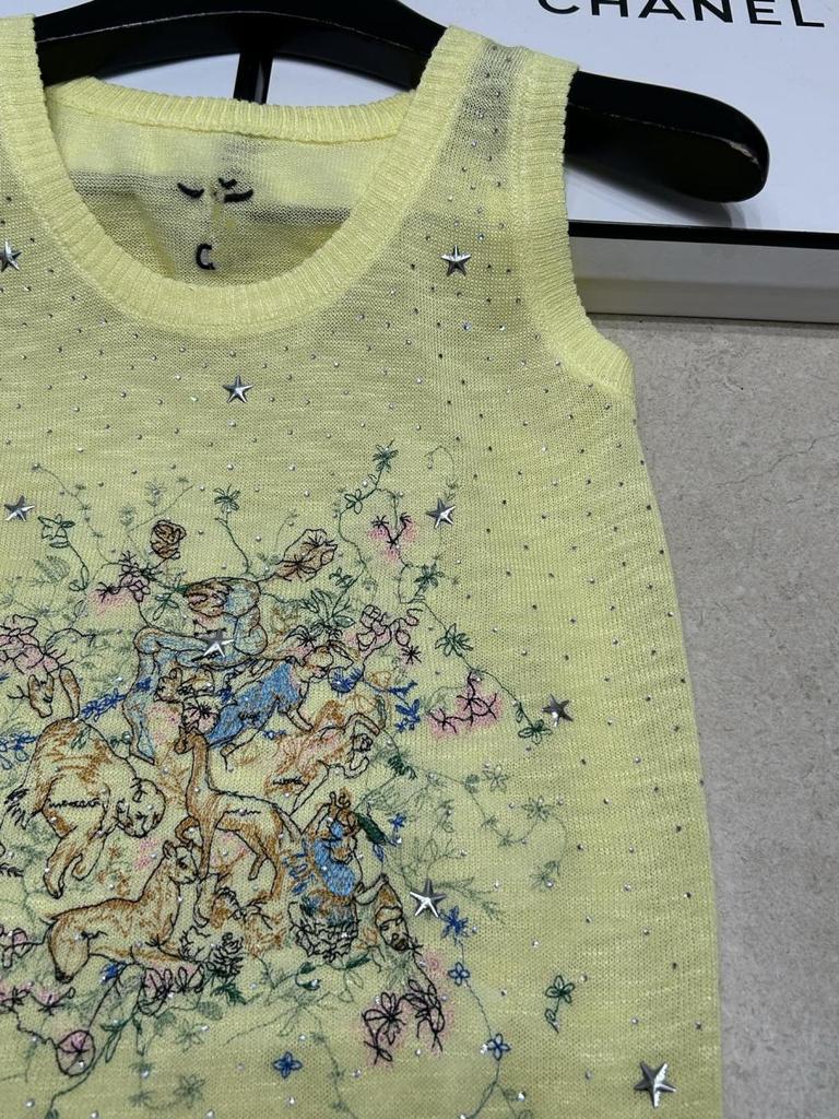 D Brand European-Style Summer Knit Vest: Animal Design, High-Quality, Round Neck, Thin, Casual.
