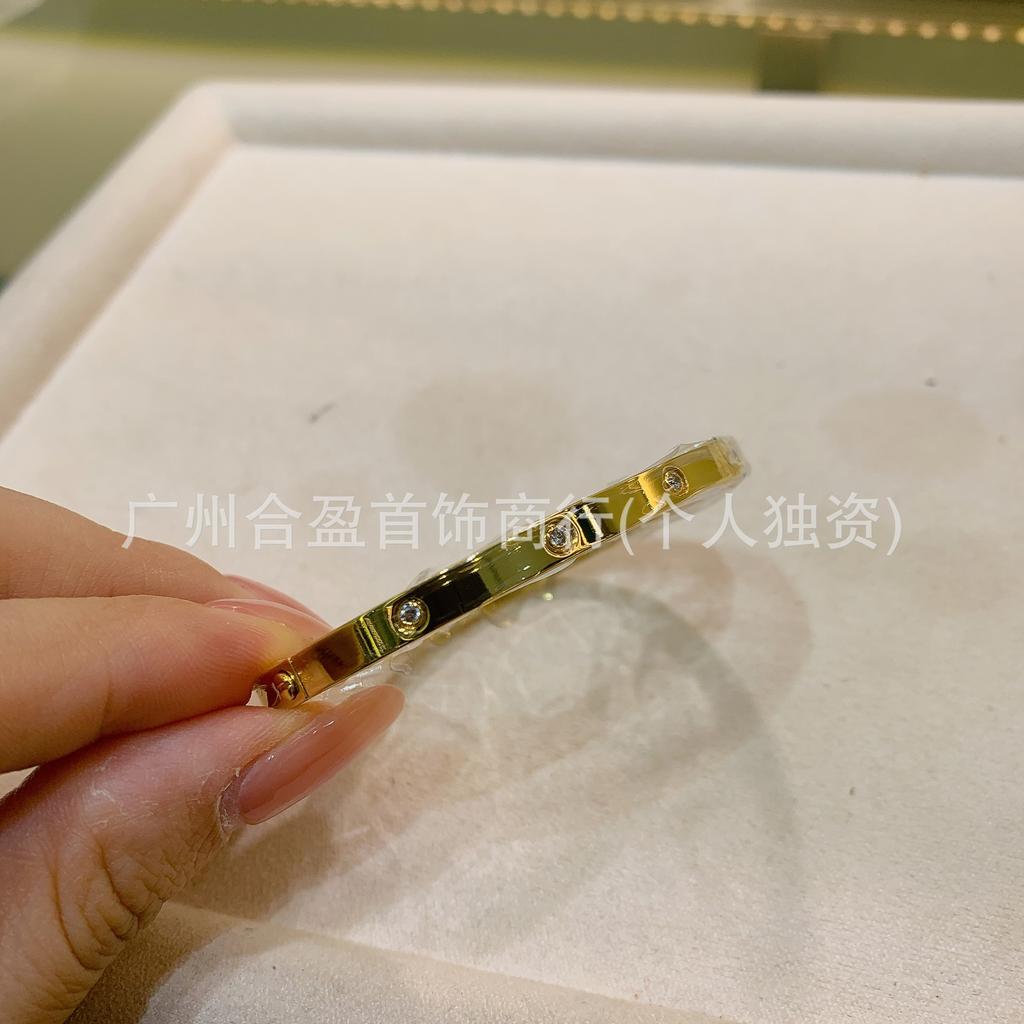 V Gold CNC High Version Love Bracelet Narrow Medium Wide Version New Women's Thick Plated 18K Rose Gold Couple Bracelet