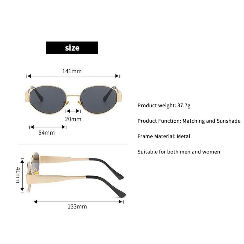 1 Τεμάχιο Οβάλ Σχήματος Προσωπικότητας Μεταλλικά Μικρά Στρογγυλά Γυαλιά Αξεσουάρ Παραλίας Για Γυναίκες Γυαλιά Γυαλιά Ηλίου