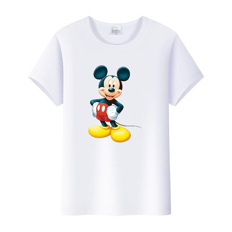 Casual Unisex Cartoon Minnie Tshirt Mickey Mouse Tops Graphic Clothes Summer Blouses T-shirt White 2000s Tees