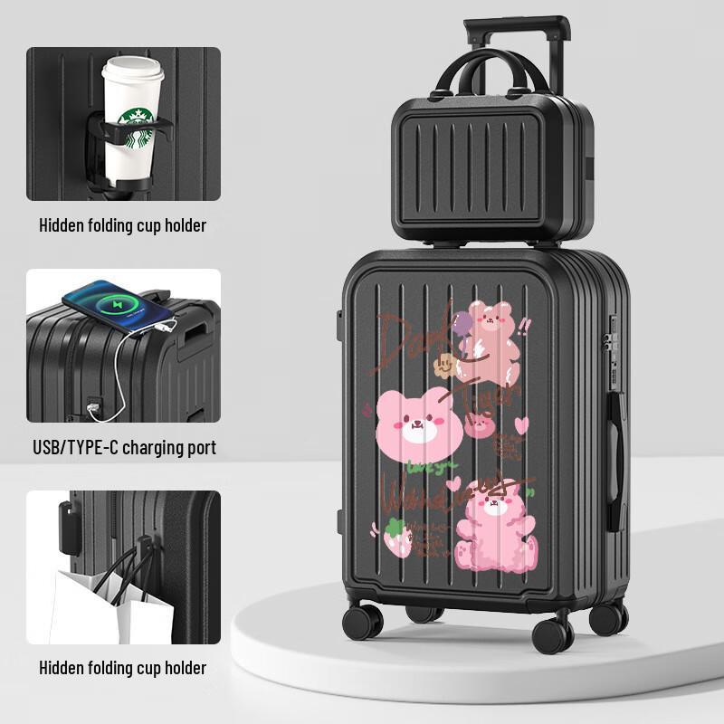Li Shen Lightweight Travel Suitcase with Cup Holder 28 inch