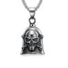 Retro Punk Angel Wings Motorcycle Lucky Bell Necklace Men's Motorcycle Rock Trend Cool Jewelry