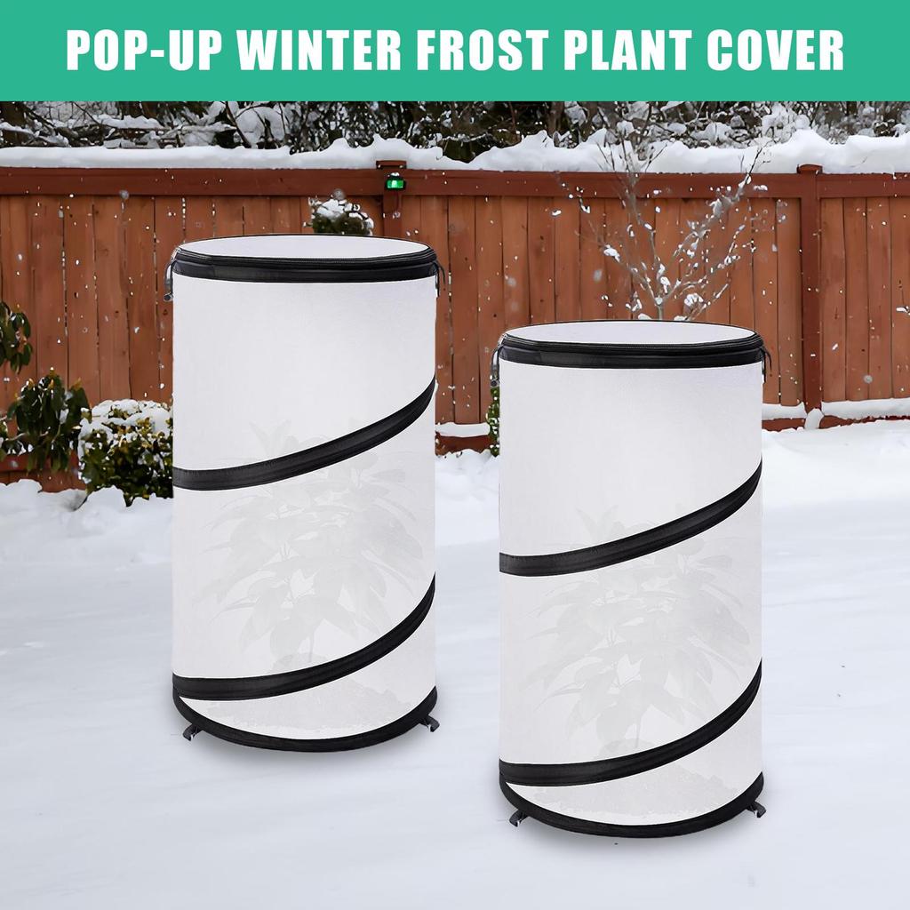 Frost Cloths For Outdoor Plants Pop Shade Protector 2 Pieces Foldable Breathable Round Winter Plant Protector 20x12in For