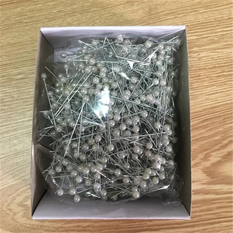 

800 шт. Круглые портновские булавки смешанных цветов с жемчужными круглыми головками, флористические швейные булавки для DIY шитья, позиционирующие булавки, декор для свадебного букета белый