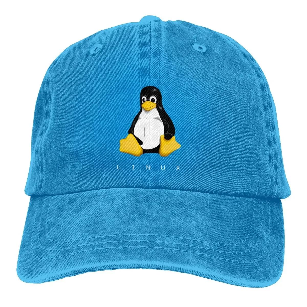 Летняя кепка Солнцезащитный козырек LINUX Хип-хоп кепки Программист Компьютерщик Ковбойская шляпа Кепки с козырьком Тракерские Папины кепки Adjustable