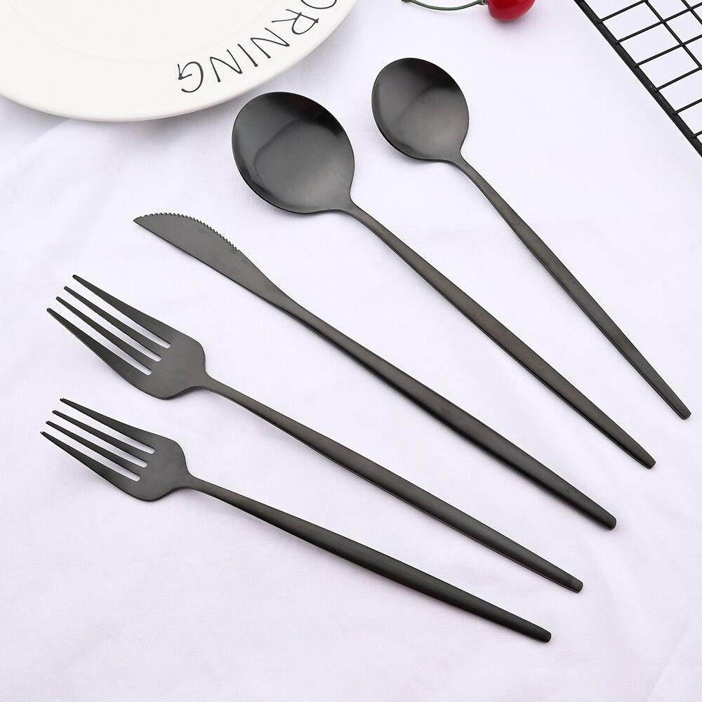 30PCS Geschirr Matte Grün Gold Bunte Edelstahl Besteck Messer Dessert Gabel Löffel Party Home Küche Geschirr Besteck Set