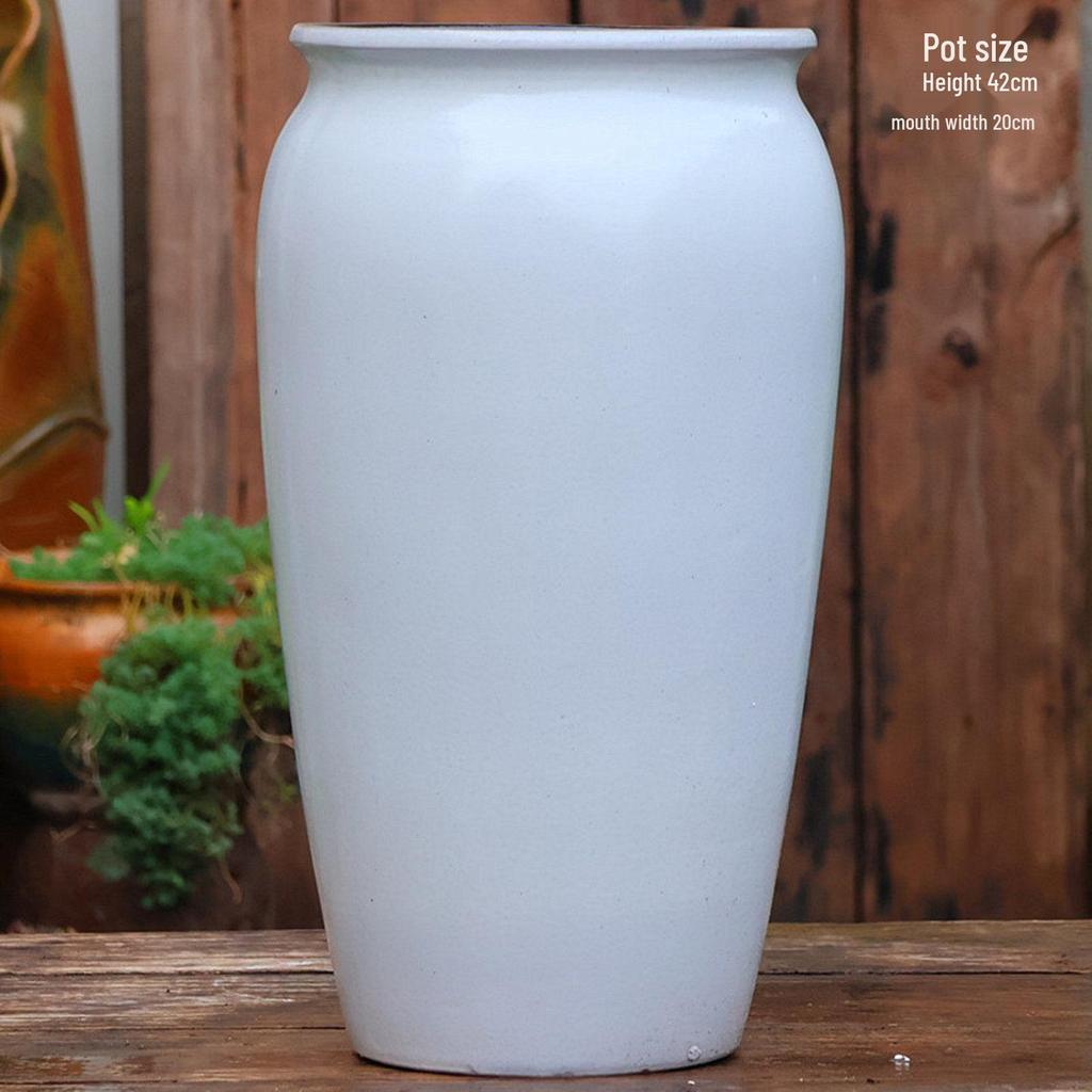 Handmade Large Ceramic Pot for Succulents & Orchids - Breathable, Coarse Pottery Bonsai Planter