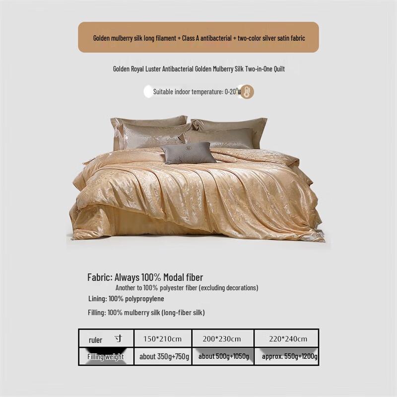 

Mercury Home Textiles 100% Mulberry Silk All-Season Duo Comforter