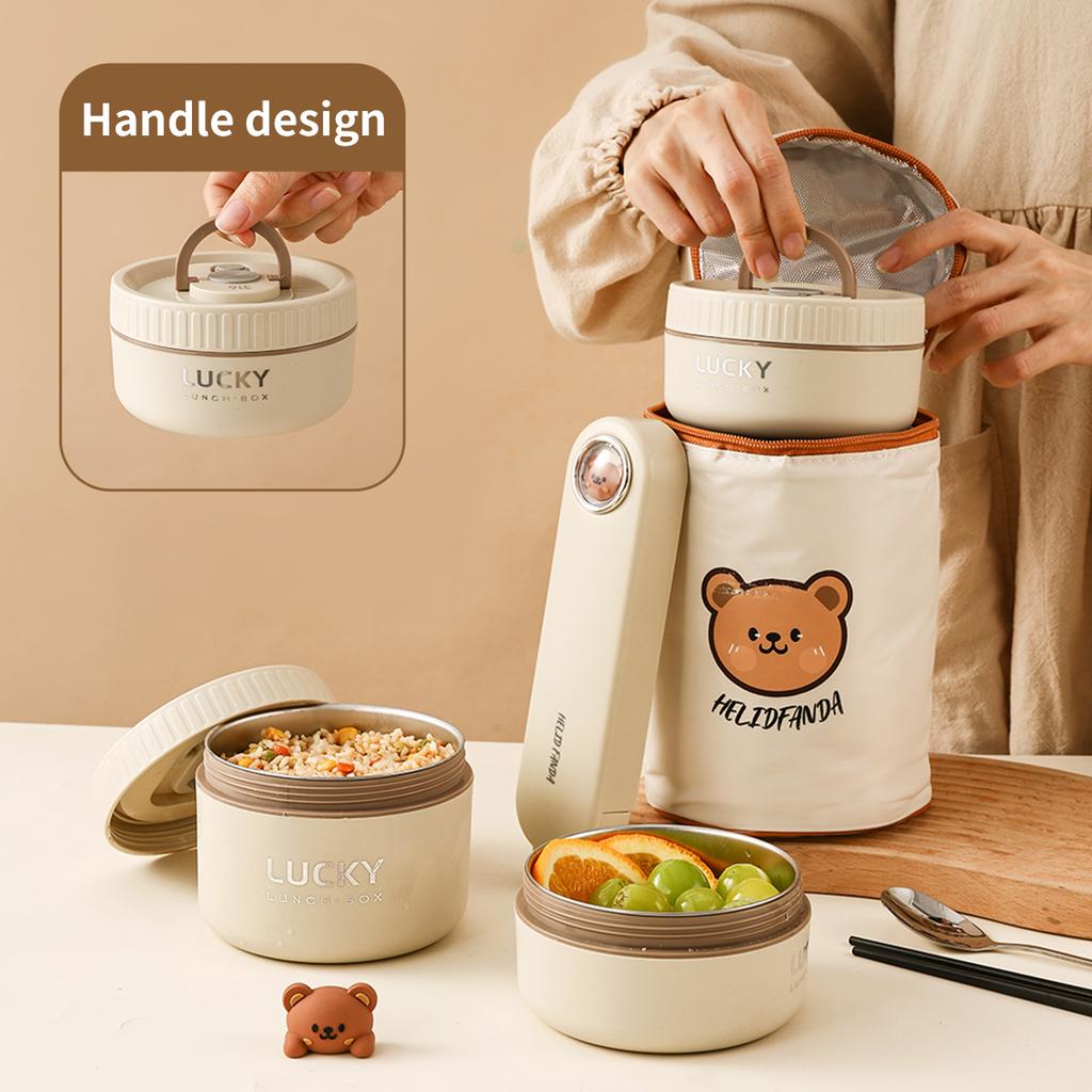  Microwave Thermal Lunch Box 304 Stainless Steel Insulated Food Jar Picnic Portable Fruit Salad Bento For Kids Students