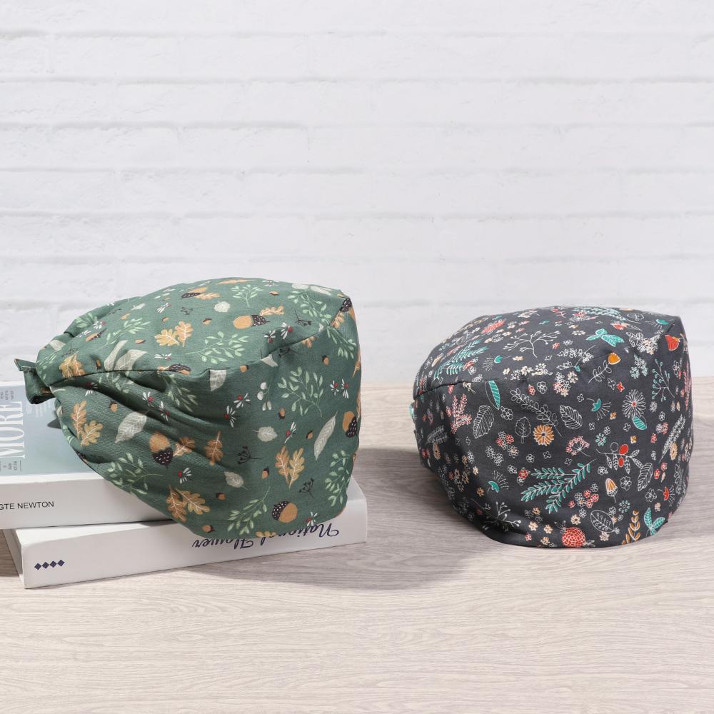 Elastic Round Men Women Pure Colour Cotton Hats Surgical Scrub Cap Bouffant Hat