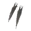 Black Triangle Geometric Tassel Earrings - Luxe Fashion, Long Dangle, High-End Style, Chic Personality Jewelry for Women