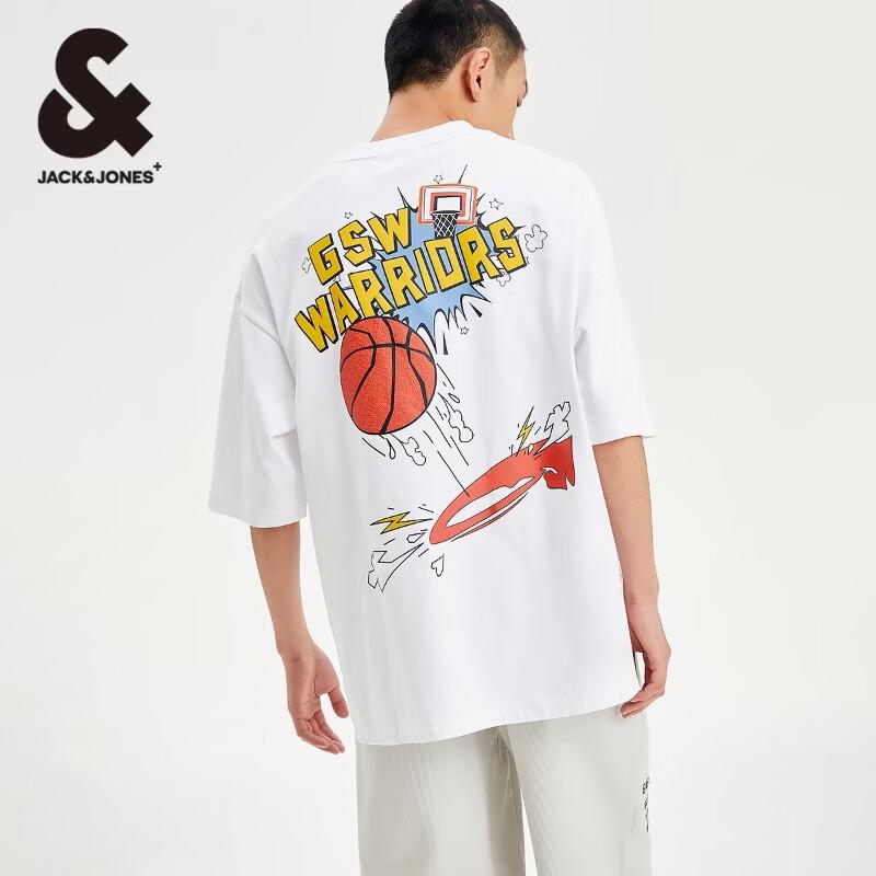 JACK&JONES Men's NBA Golden State Warriors Loose Fit Pure Cotton Short-Sleeve T-Shirt 226101118