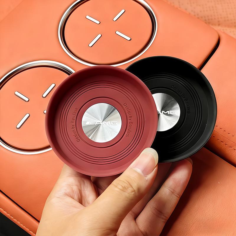 2Pcs Silicone Car Coaster Pad Non-slip Water Cup Mat Cover For Mercedes Benz AMG GLC W203 W206 W220 W205 W211 W212 W201 W210 GLE