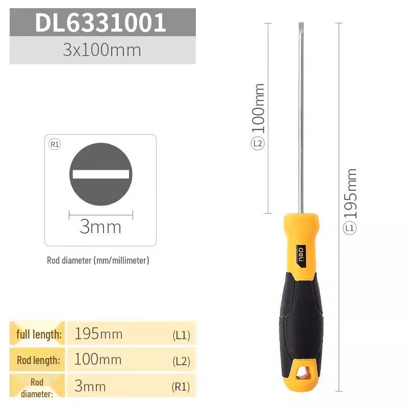 Deli Torpedo Handle Flathead Screwdriver