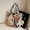 Cute Cartoon Print Single Shoulder Bag Large Capacity Street Style Tote Bag Canvas Bag Students