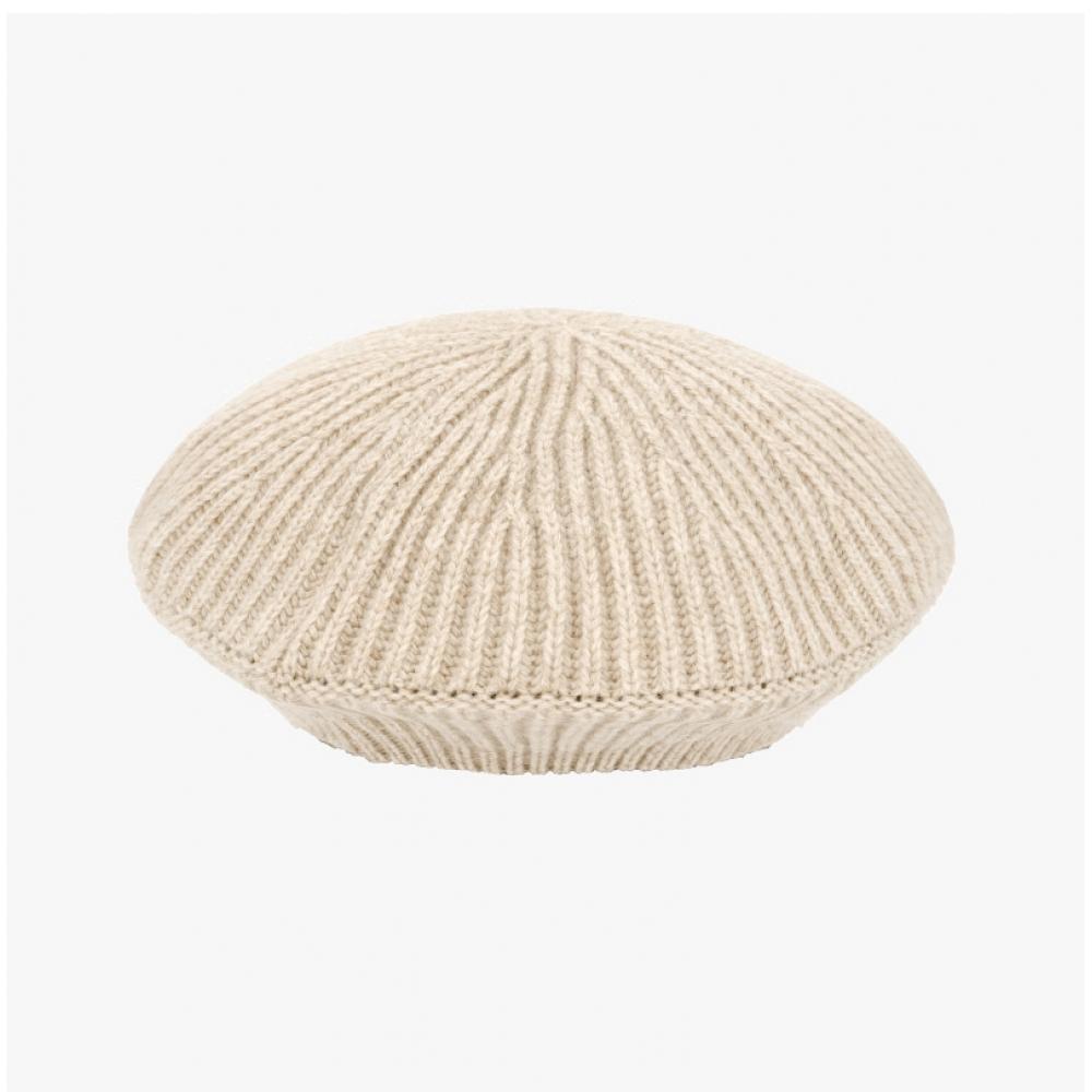 Ganni A4430 196 Logo Patch Structured Beret