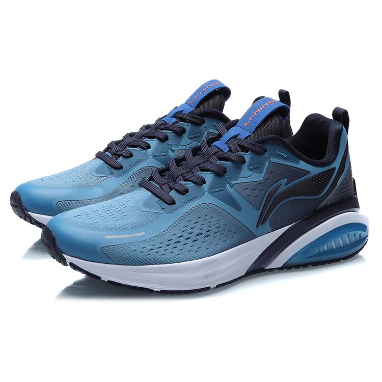 New LiNing Cushioning Low Top Running Shoes Unisex Blue Black ARHR049-2