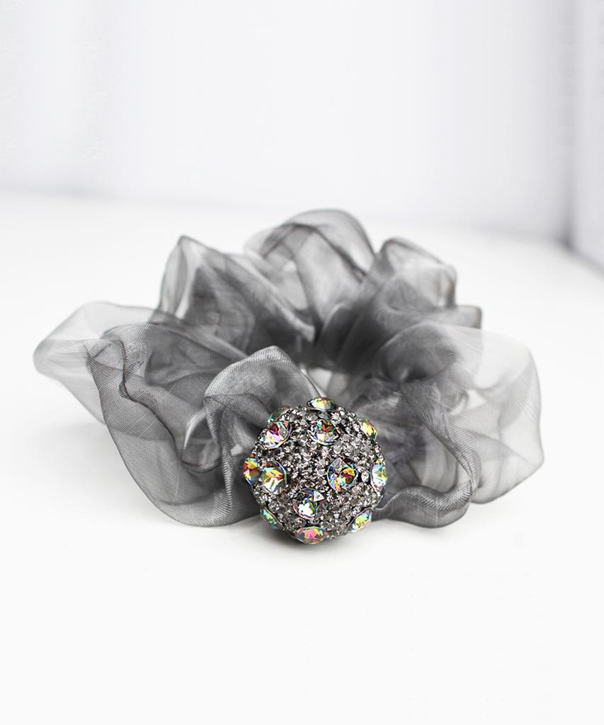 Racoha Austria Cubic & Crystal Ball Chiffon Scrunchie