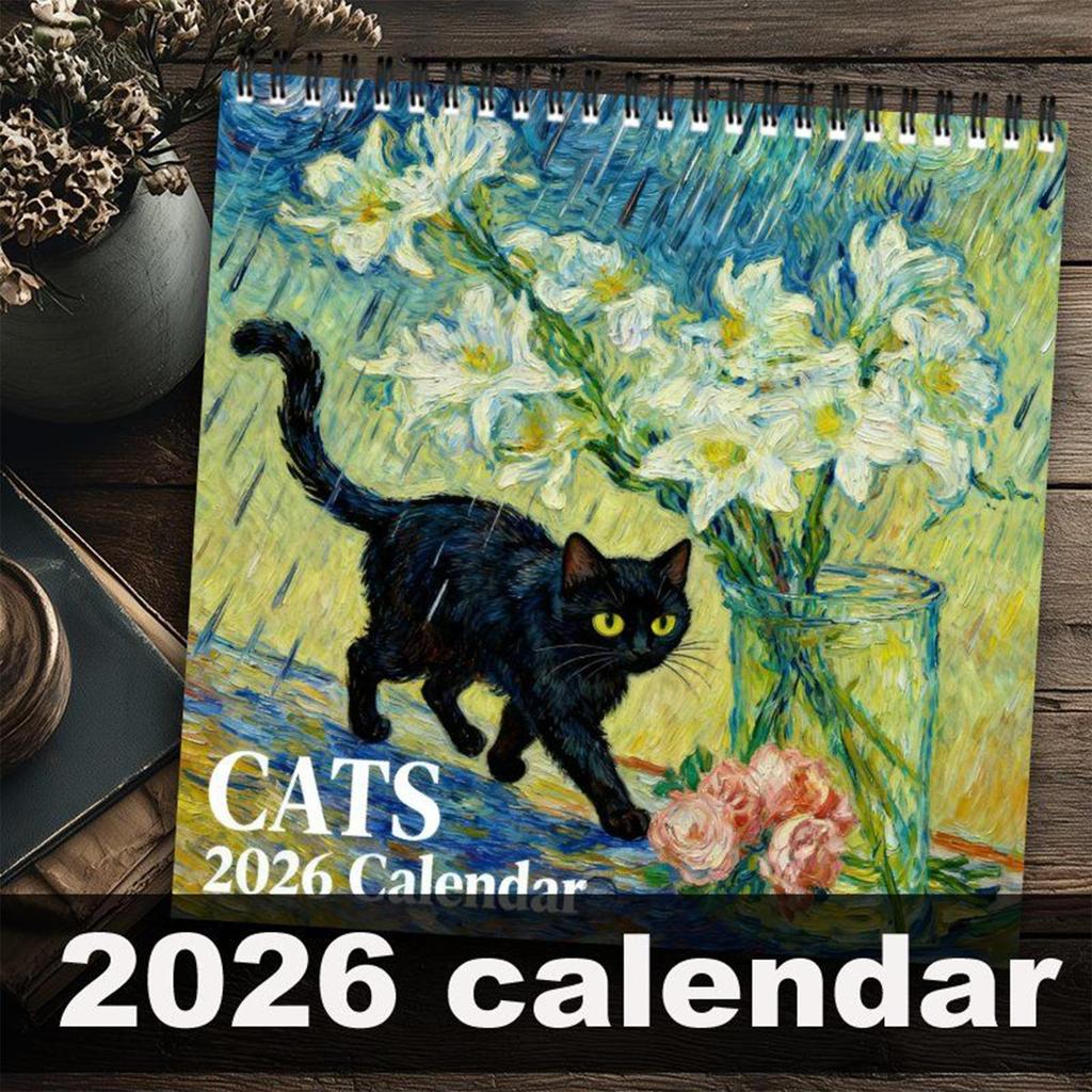 2026 Cat Wall Calendar Jan Dec 2026 Wall Planner Cat Monthly Calendar for Home Living Room Study Room Office Classroom