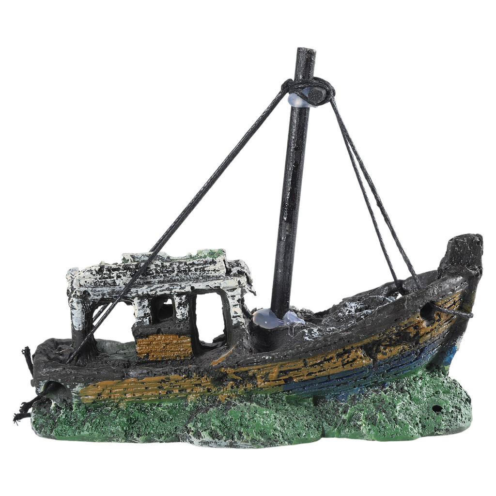 Aquarium Decoration Resin Shipwreck Shelter Cave Hiding Spot Safe for Freshwater and Saltwater Fish for Tank Betta for T