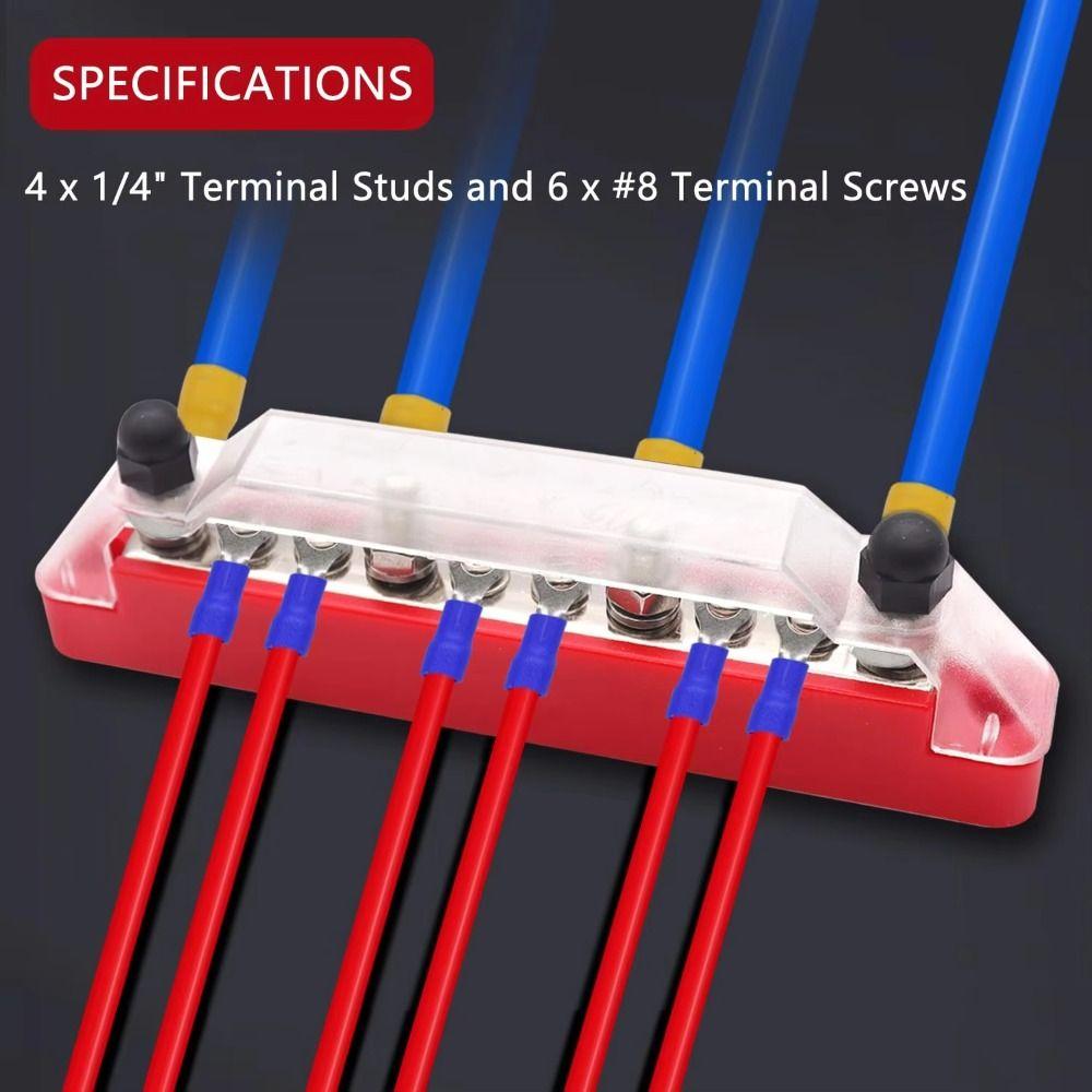 M6 Stud Power Distribution Block Waterproof Bus Bar Accessories Electrical Terminal Block  RV