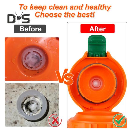 6Pcs Distribution Valve Silicone And Plastic Insert with Screwdriver Odorless Food-Grade Replacement Accessories for Gx 32oz Water Bottle