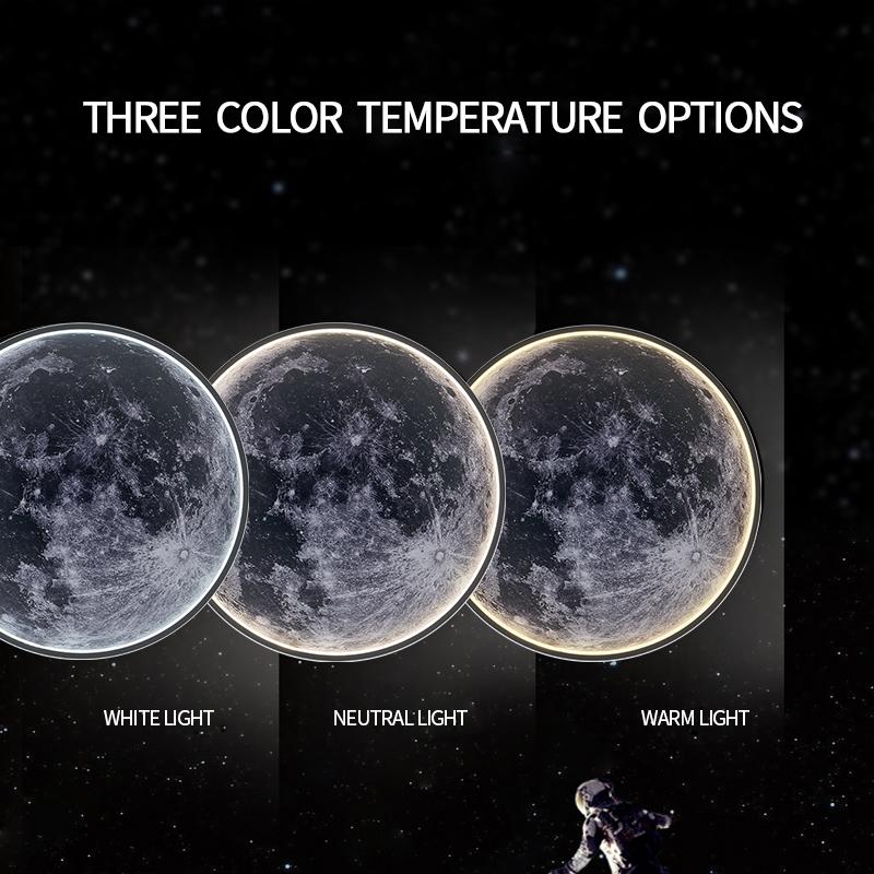 LED Moon Wall Lamp Remote Control Dimmable Romantic Mural Night Light Modern Bedroom Living Room Interior Home Decor Wall Lamp