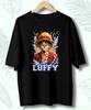 2026 Summer New 100purecotton One Piece Luffy Image Anime Character Pattern Loose Leisure Short Sleeve Tshirt Round Neck Shirt