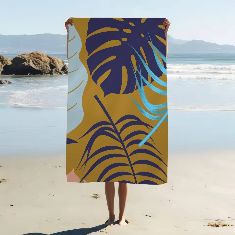Tropical Plant Pattern Print Cartoon Beach Towel Cute Kawaii Room Decor Bath Girls Children Hand Towels For Bathroom Shower