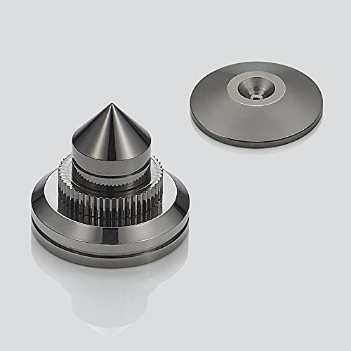 Pailvens Lautsprecher-Isolatoren für 8 Lautsprecher, Verstellbare Höhe, Metall-Spikes-Ständer mit 16 doppelseitigen Klebebändern, Verbessert die Audioqualität und verhindert Vibrationen