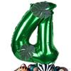28 Pieces Jungle Animal Balloons Leaves Decor Theme Cute Green Aluminum Latex Balloon for
