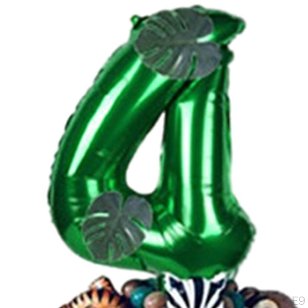 28 Pieces Jungle Animal Balloons Leaves Decor Theme Cute Green Aluminum Latex Balloon for