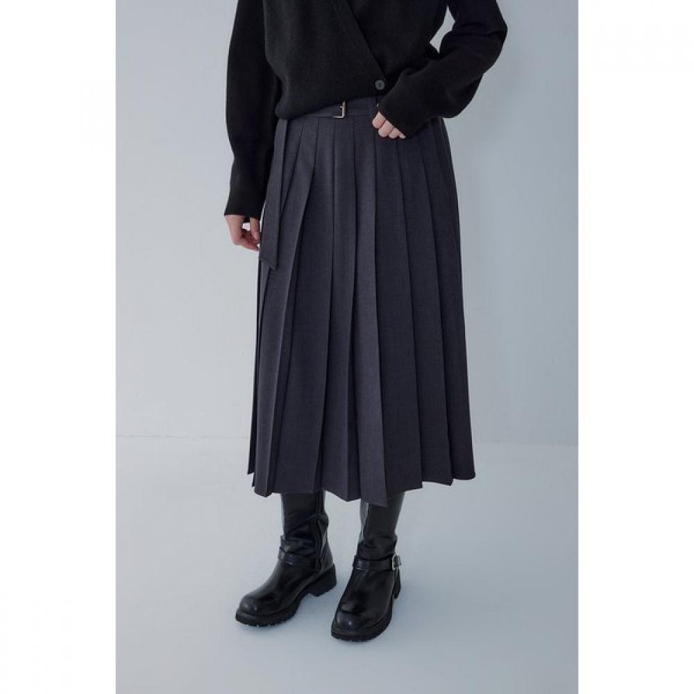 Vov Stretch Belted Pleated Skirt 7156135002